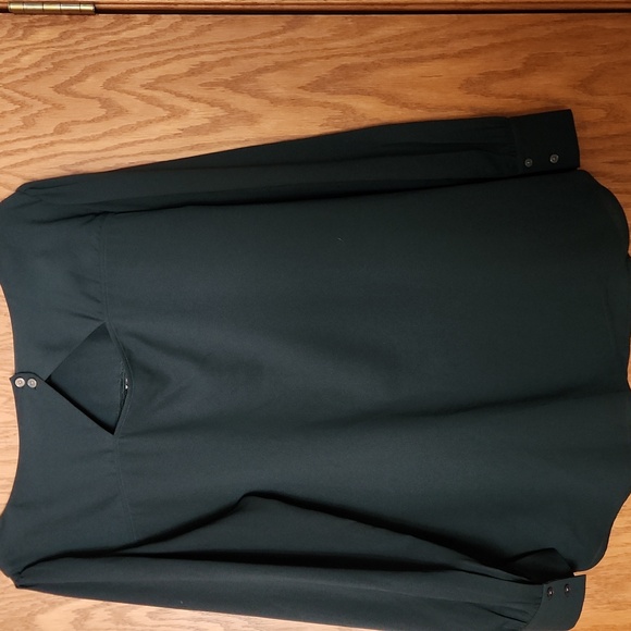 Loft Plus Long Sleeve Dark Green Blouse,  Size 16 - Picture 6 of 9